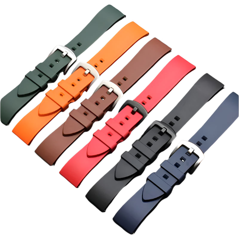 Set of colorful rubber watch straps