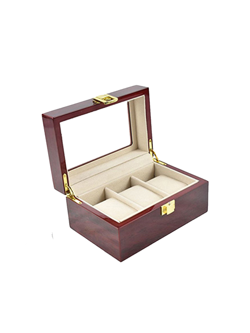 Three Slot Luxury Wooden Watch Case