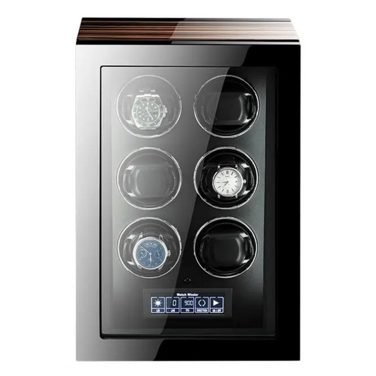 Fingerprint Unlock - Six Piece Watch Winder with LED Touchscreen