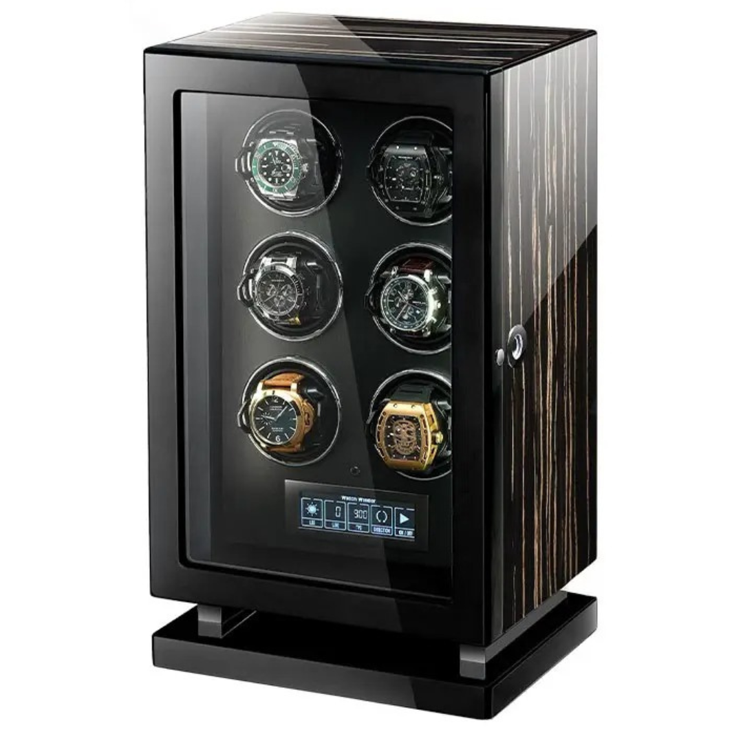 Fingerprint Unlock - Six Piece Watch Winder with LED Touchscreen