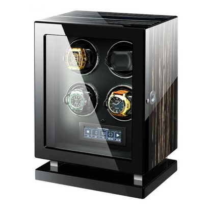 Fingerprint Unlock - Four Piece Watch Winder with LED Touchscreen
