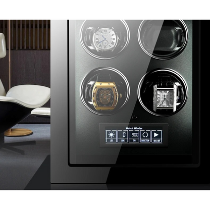 Fingerprint Unlock - Six Piece Watch Winder with LED Touchscreen
