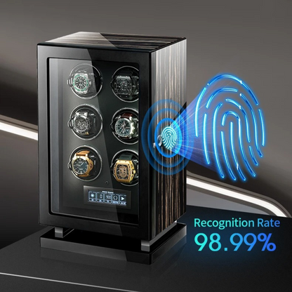 Fingerprint Unlock - Six Piece Watch Winder with LED Touchscreen