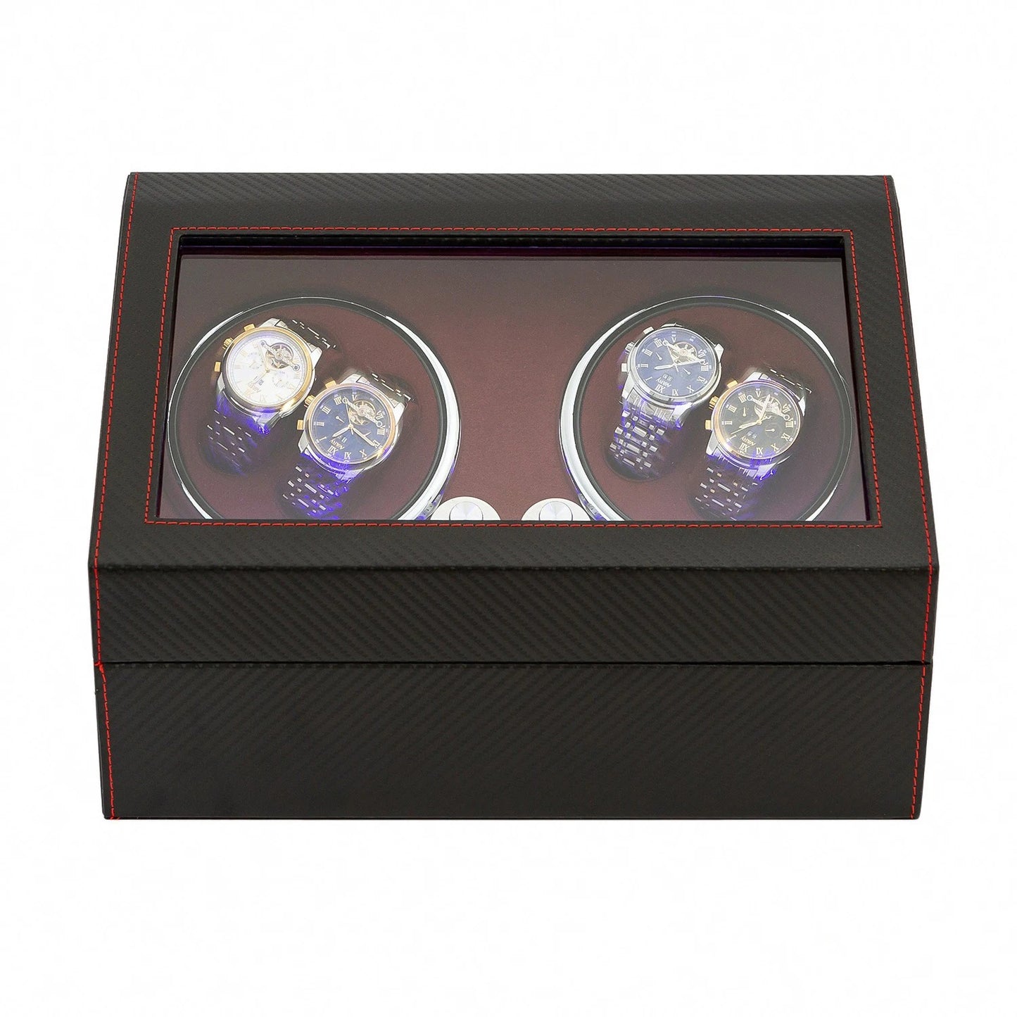 Four Piece Watch Winder with LED Lights