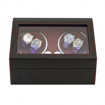 Four Piece Watch Winder with LED Lights