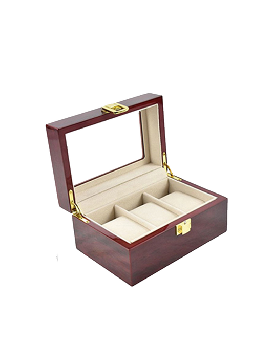 Three Slot Luxury Wooden Watch Case